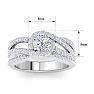 1 1/2 Carat Triple Band Halo Diamond Engagement Ring in 14k White Gold  Image-5