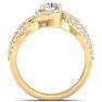 1 1/2 Carat Triple Band Halo Diamond Engagement Ring in 14k Yellow Gold  Image-3