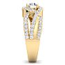 1 1/2 Carat Triple Band Halo Diamond Engagement Ring in 14k Yellow Gold  Image-4