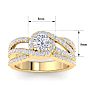 1 1/2 Carat Triple Band Halo Diamond Engagement Ring in 14k Yellow Gold  Image-5