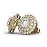 14K Yellow Gold 3 Carat Diamond Halo Stud Earrings Image-2
