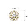 14K Yellow Gold 3 Carat Diamond Halo Stud Earrings Image-4