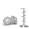 14K White Gold 3 Carat Diamond Cushion Shape Halo Stud Earrings
 Image-5