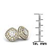 14K Yellow Gold 3 Carat Diamond Cushion Shape Halo Stud Earrings Image-5
