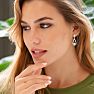 Diamond Drop Earrings: 14K White Gold 3 Carat Diamond Halo Teardrop Earrings Image-6
