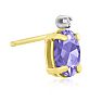 1 1/4ct Oval Tanzanite and Diamond Earrings in 14k Yellow Gold Image-3