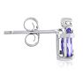 1 1/4ct Oval Tanzanite and Diamond Earrings in 14k White Gold
 Image-4