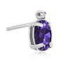 1 1/4ct Oval Amethyst and Diamond Earrings in 14k White Gold
 Image-3
