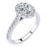 1 1/2 Carat Oval Shape Halo Diamond Engagement Ring in 14k White Gold Image-2
