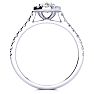 1 Carat Oval Shape Halo Diamond Engagement Ring in 14 Karat White Gold Image-3