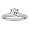 1 Carat Diamond Round Engagement Rings In 14K White Gold Image-1