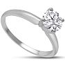 1 Carat Diamond Round Engagement Rings In 14K White Gold Image-2