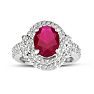 MasterCrafted Impressive 3 Carat Ruby and Diamond Ring in 14 Karat White Gold Image-1