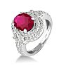 MasterCrafted Impressive 3 Carat Ruby and Diamond Ring in 14 Karat White Gold Image-2