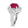MasterCrafted Impressive 3 Carat Ruby and Diamond Ring in 14 Karat White Gold Image-3