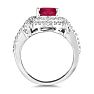 MasterCrafted Impressive 3 Carat Ruby and Diamond Ring in 14 Karat White Gold Image-4