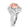 3 Carat Oval Shape Morganite and Diamond Ring in 14 Karat White Gold - MasterCrafted Image-3