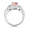 3 Carat Oval Shape Morganite and Diamond Ring in 14 Karat White Gold - MasterCrafted Image-4