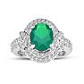 MasterCrafted 3 Carat Emerald and Diamond Ring in 14 Karat White Gold Image-1