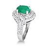 MasterCrafted 3 Carat Emerald and Diamond Ring in 14 Karat White Gold Image-3