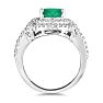 MasterCrafted 3 Carat Emerald and Diamond Ring in 14 Karat White Gold Image-4