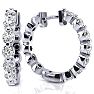 3/4 Carat Diamond Hoop Earrings In 14K White Gold Image-1
