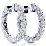 3/4 Carat Diamond Hoop Earrings In 14K White Gold Image-2