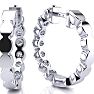 3/4 Carat Diamond Hoop Earrings In 14K White Gold Image-3