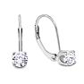 Diamond Drop Earrings: 2 Carat Diamond Drop Earrings in 14k White Gold Image-1