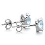 Aquamarine Earrings: Aquamarine Jewelry: 1 Carat Oval Shape Aquamarine Stud Earrings In Sterling Silver Image-3