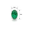 1 Carat Oval Shape Emerald Stud Earrings In Sterling Silver Image-4