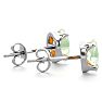 1 Carat Oval Shape Green Amethyst Stud Earrings In Sterling Silver Image-3