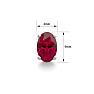 1 Carat Oval Shape Ruby Stud Earrings In Sterling Silver Image-4