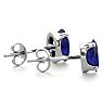 1 Carat Oval Shape Sapphire Stud Earrings In Sterling Silver. Sapphire Is The #1 Most Popular Gemstone! Image-3