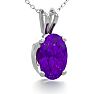 1/2 Carat Oval Shape Amethyst Necklace In Sterling Silver, 18 Inches Image-2