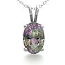 1/2 Carat Oval Shape Mystic Topaz Necklace In Sterling Silver, 18 Inches Image-1