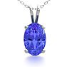 1/2 Carat Oval Shape Tanzanite Necklace In Sterling Silver, 18 Inches Image-1