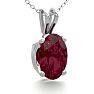 Garnet Necklace: Garnet Jewelry: 1/2 Carat Oval Shape Garnet Necklace In Sterling Silver, 18 Inches
 Image-2