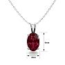 Garnet Necklace: Garnet Jewelry: 1/2 Carat Oval Shape Garnet Necklace In Sterling Silver, 18 Inches
 Image-4