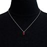 Garnet Necklace: Garnet Jewelry: 1/2 Carat Oval Shape Garnet Necklace In Sterling Silver, 18 Inches
 Image-5