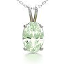1/2 Carat Oval Shape Green Amethyst Necklace In Sterling Silver, 18 Inches Image-1