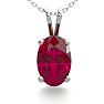 1/2 Carat Oval Shape Ruby Necklace In Sterling Silver, 18 Inches Image-1