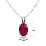 1/2 Carat Oval Shape Ruby Necklace In Sterling Silver, 18 Inches Image-4