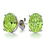 1 3/4 Carat Oval Shape Peridot Stud Earrings In Sterling Silver
 Image-1