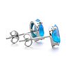 2 Carat Oval Shape Blue Topaz Stud Earrings In Sterling Silver Image-3