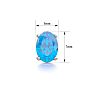 2 Carat Oval Shape Blue Topaz Stud Earrings In Sterling Silver Image-4