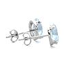 Aquamarine Earrings: Aquamarine Jewelry: 1 1/2 Carat Oval Shape Aquamarine Stud Earrings In Sterling Silver Image-3