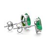 1 1/2 Carat Oval Shape Emerald Stud Earrings In Sterling Silver Image-3