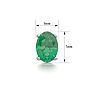 1 1/2 Carat Oval Shape Emerald Stud Earrings In Sterling Silver Image-4