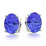 2 Carat Oval Shape Tanzanite Stud Earrings In Sterling Silver Image-2